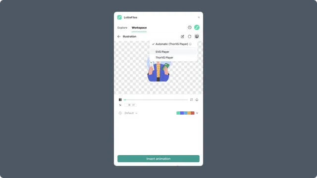 Renderer choices in the Framer animation preview