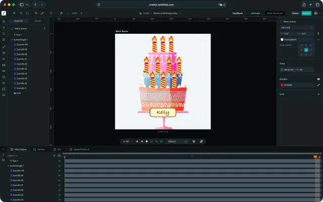 Birthday Cake guide step 1