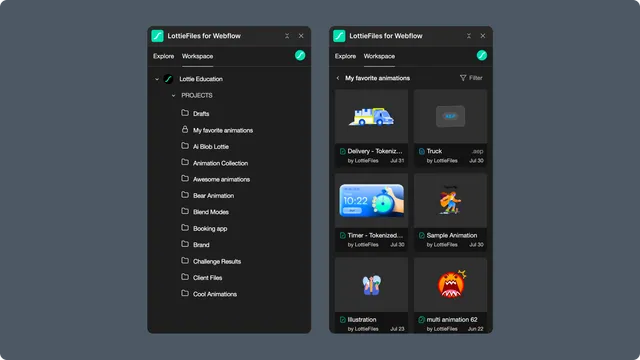 Workspace folder context in Webflow