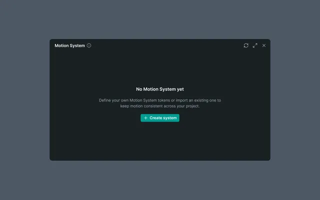 Motion System in Creator blank state
