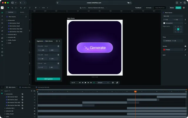 Step 1 — button and segments