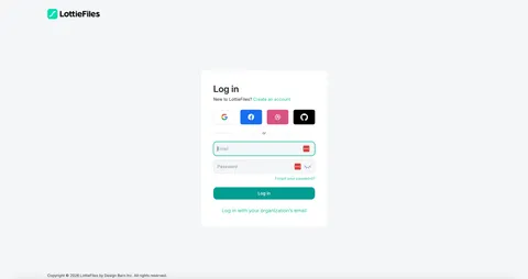 Sign in to Lottie Creator
