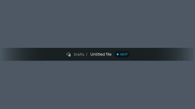 Lottie Creator top bar with a blue MCP connection indicator next to the file name