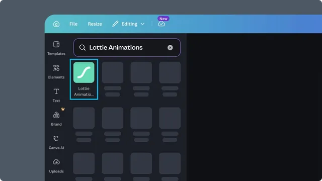 LottieFiles in Canva Apps search