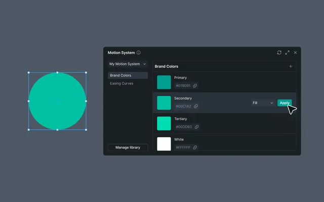 Motion System in Creator apply color