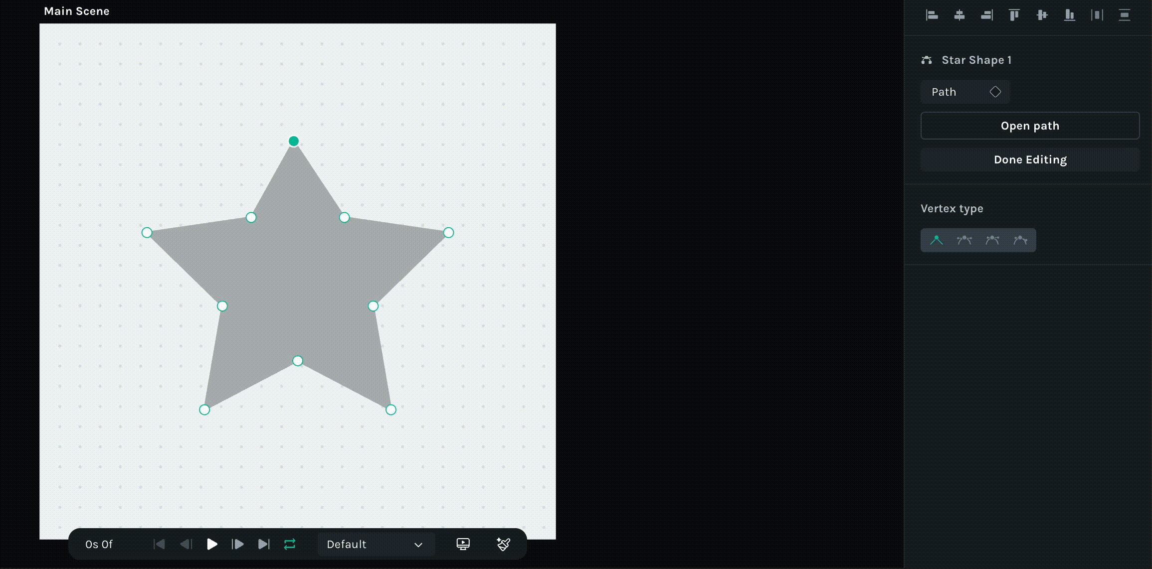 Curve vertex